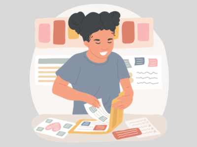 illustration of a child learning in a classroom
