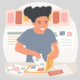 illustration of a child learning in a classroom